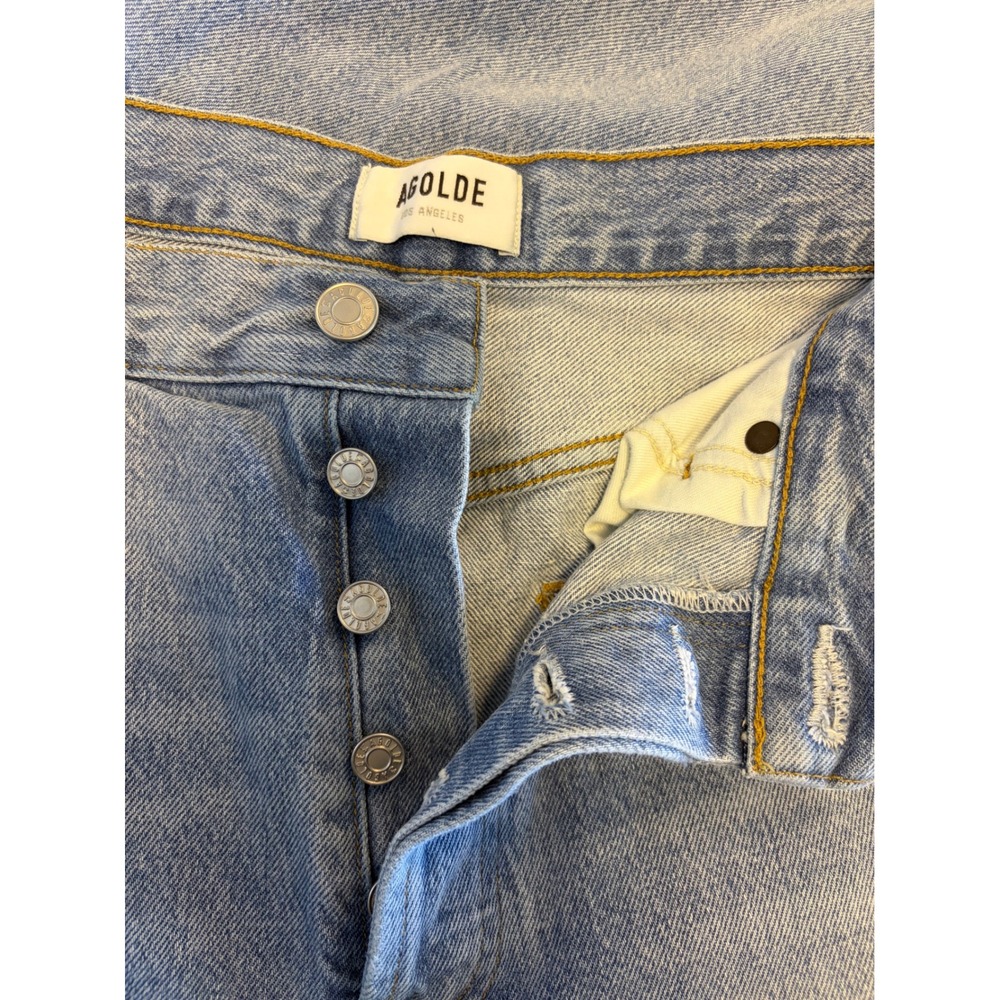 AGOLDE Lana High Rise Vintage Straight Leg Jeans 29 Light Blue Wash Denim Pants - Picture 2 of 7